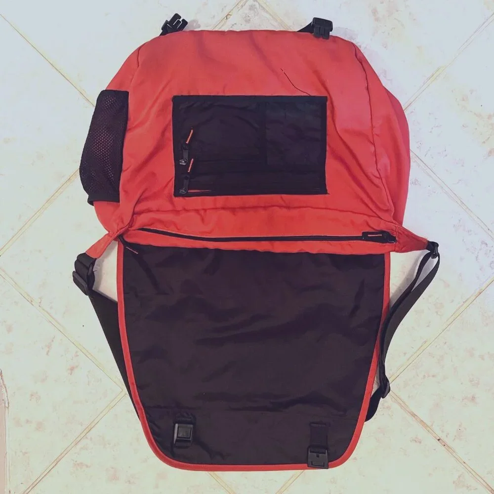 Eddie Bauer Satchel/Tote/Shoulder Travel Bag-School-Black/Burnet Orange-Large